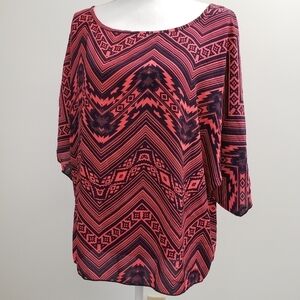 Absolute Angel New York Chevron Top Womens Size 2X